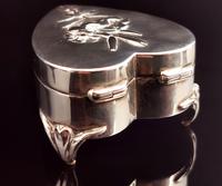 Antique Heart Shaped Silver Jewellery Box, Art Nouveau, William Comyns (5 of 15) Antique Heart Shaped Silver Jewellery Box, Art Nouveau, William Comyns (5 of 15)