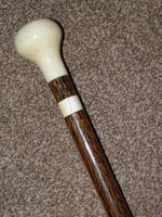 Antique Faux-ivory Pommel Topped Walking Stick with Black Palm Wood Shaft (6 of 12) Antique Faux-ivory Pommel Topped Walking Stick with Black Palm Wood Shaft (6 of 12)