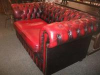 Red Leather 2 Seater Chesterfield Settee (3 of 3) Red Leather 2 Seater Chesterfield Settee (3 of 3)