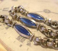 Antique Pocket Watch Chain 1920s Art Nouveau Chrome & Vivid Blue Glass Albert (5 of 11) Antique Pocket Watch Chain 1920s Art Nouveau Chrome & Vivid Blue Glass Albert (5 of 11)