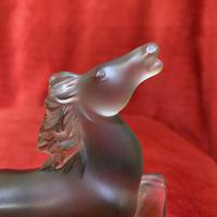 Lalique "Kazak" Rearing Horse Sculpture Modelled in Charcoal Clear & Frosted Glass (7 of 7) Lalique "Kazak" Rearing Horse Sculpture Modelled in Charcoal Clear & Frosted Glass (7 of 7)