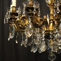 French 12 Light Gilded Bronze Antique Chandelier (7 of 10) French 12 Light Gilded Bronze Antique Chandelier (7 of 10)