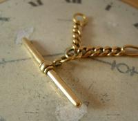 Antique Pocket Watch Chain 1890s Victorian Brass Figaro Link Albert With T Bar (7 of 11) Antique Pocket Watch Chain 1890s Victorian Brass Figaro Link Albert With T Bar (7 of 11)