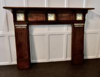 Large Decorative Victorian Walnut Tiled Fireplace (2 of 7) Large Decorative Victorian Walnut Tiled Fireplace (2 of 7)
