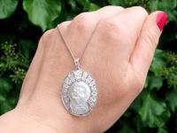 Mother of Pearl & 0.45ct Diamond, Platinum Pendant - Antique c.1920 (3 of 9) Mother of Pearl & 0.45ct Diamond, Platinum Pendant - Antique c.1920 (3 of 9)