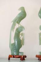 Pair of Chinese Carved Jade Birds of Paradise on Stands (7 of 15) Pair of Chinese Carved Jade Birds of Paradise on Stands (7 of 15)