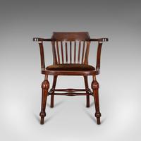 Antique Captain's Chair, English, Mahogany, Armchair, Seat, Edwardian c.1910 (12 of 12) Antique Captain's Chair, English, Mahogany, Armchair, Seat, Edwardian c.1910 (12 of 12)