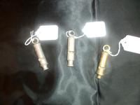 THREE Police Whistles c1920's/30's being sold seperately. (2 of 7) THREE Police Whistles c1920's/30's being sold seperately. (2 of 7)