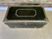 Early 19th Century Green Leather & Brass Bound Traveling Trunk (4 of 5) Early 19th Century Green Leather & Brass Bound Traveling Trunk (4 of 5)