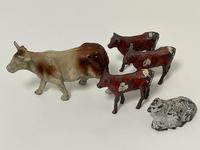 Set Miniature Antique French Lead Cold Painted Farm Animals Cow Calves Sheep (2 of 20) Set Miniature Antique French Lead Cold Painted Farm Animals Cow Calves Sheep (2 of 20)