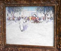 North African market scene oil painting (2 of 9) North African market scene oil painting (2 of 9)