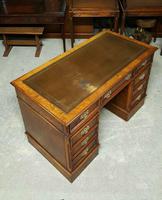 Georgian Style Burr Walnut Pedestal Desk (5 of 10) Georgian Style Burr Walnut Pedestal Desk (5 of 10)
