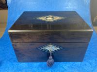 Victorian Ebonised Jewellery Box with Mother of Pearl & Abalone Inlay (17 of 18) Victorian Ebonised Jewellery Box with Mother of Pearl & Abalone Inlay (17 of 18)
