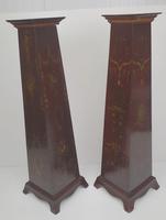 Edwardian Inlaid & Painted Mahogany Pair of Jardiniere or Bust Stands (3 of 4) Edwardian Inlaid & Painted Mahogany Pair of Jardiniere or Bust Stands (3 of 4)