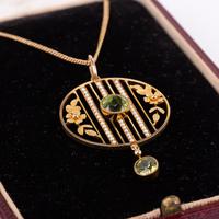 Antique Edwardian Peridot and Pearl Pendant and Gold Chain c.1901 (2 of 6) Antique Edwardian Peridot and Pearl Pendant and Gold Chain c.1901 (2 of 6)