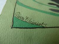 Original French 1954 Painted Menu by Pierre Thiriot, Major Set Designer (5 of 8) Original French 1954 Painted Menu by Pierre Thiriot, Major Set Designer (5 of 8)