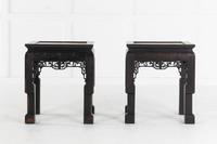 Pair of Ebonised Chinese Side Tables with Marble Tops (3 of 10) Pair of Ebonised Chinese Side Tables with Marble Tops (3 of 10)