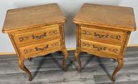 Pair of Bedside Tables Vintage French Oak  Nightstands Cabinets (1 of 11)