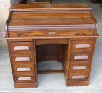 1920's Large Oak D type Roll Top Desk with Good Interior (4 of 6) 1920's Large Oak D type Roll Top Desk with Good Interior (4 of 6)
