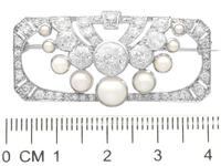 3.51ct Diamond & Pearl, Platinum Brooch - Art Deco c.1930 (7 of 9) 3.51ct Diamond & Pearl, Platinum Brooch - Art Deco c.1930 (7 of 9)
