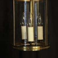French Convex Gilded Triple Light Hall Antique Lantern (9 of 10) French Convex Gilded Triple Light Hall Antique Lantern (9 of 10)