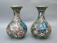 Pretty Pair of Chinese Cloisonne Champleve Vases (3 of 9) Pretty Pair of Chinese Cloisonne Champleve Vases (3 of 9)