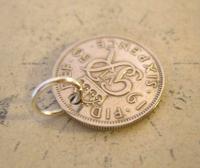 Vintage Pocket Watch Chain Fob 1950 Lucky Silver Sixpence Old 6d Coin Fob (5 of 8) Vintage Pocket Watch Chain Fob 1950 Lucky Silver Sixpence Old 6d Coin Fob (5 of 8)