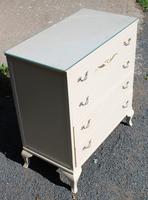 1960s White Chest of 4 Drawers with Glass Top (3 of 4) 1960s White Chest of 4 Drawers with Glass Top (3 of 4)