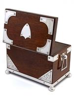 Late Victorian Oak and Silver Plate Rectangular Two Compartment Tea Caddy (8 of 8) Late Victorian Oak and Silver Plate Rectangular Two Compartment Tea Caddy (8 of 8)