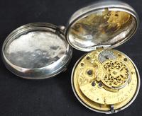 Good Antique Silver Pair Case Pocket Watch Fusee Verge Escapement Key Wind Enamel Dial Robinson London (4 of 11) Good Antique Silver Pair Case Pocket Watch Fusee Verge Escapement Key Wind Enamel Dial Robinson London (4 of 11)