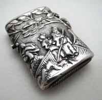 Very Rare Wang Hing Solid Silver Chinese Export Antique Vesta Case Match Box, 19th-Century c.1890 (4 of 9) Very Rare Wang Hing Solid Silver Chinese Export Antique Vesta Case Match Box, 19th-Century c.1890 (4 of 9)