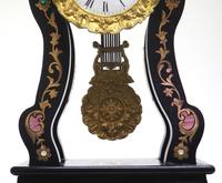 Antique Boulle Inlaid Mantel Clock Ebony French Portico Mantle Clock (4 of 6) Antique Boulle Inlaid Mantel Clock Ebony French Portico Mantle Clock (4 of 6)