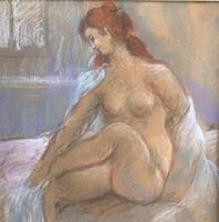 Original pastel 'Seated nude' by Dennis Gilbert NEAC. B.1922. From a studio collection (2 of 2) Original pastel 'Seated nude' by Dennis Gilbert NEAC. B.1922. From a studio collection (2 of 2)