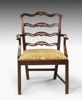 Substantial Early 20th Century Chippendale Style Ladderback Elbow Chair (2 of 8) Substantial Early 20th Century Chippendale Style Ladderback Elbow Chair (2 of 8)
