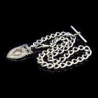 Antique Edwardian Albert Watch Chain with Dog Clip, T-Bar and Medal (4 of 10) Antique Edwardian Albert Watch Chain with Dog Clip, T-Bar and Medal (4 of 10)