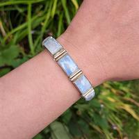 Vintage Sterling Silver Moonstone Panel Bracelet (10 of 11) Vintage Sterling Silver Moonstone Panel Bracelet (10 of 11)