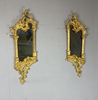 Pair of Carved Gilded 18th Century Style Mirrors Circa 1900