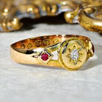 The Antique Victorian Old Cut Diamond & Red Paste Ring (4 of 5) The Antique Victorian Old Cut Diamond & Red Paste Ring (4 of 5)