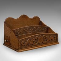 Antique Butler's Stationery Tidy, Oak, Storage Box, Arts and Crafts, Victorian Antique Butler's Stationery Tidy, Oak, Storage Box, Arts and Crafts, Victorian