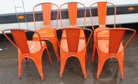 1960's Retro Set 6 Orange Metal Chairs (3 of 3) 1960's Retro Set 6 Orange Metal Chairs (3 of 3)