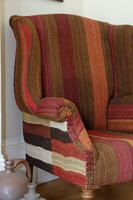 Antique Oak Chair with Multicoloured Afghan Kelim (2 of 9) Antique Oak Chair with Multicoloured Afghan Kelim (2 of 9)