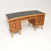 Vintage Walnut Pedestal Desk by Laszlo Hoenig