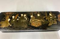 Antique Oriental Hand Painted Lacquer Glove Box c.1870 (2 of 5) Antique Oriental Hand Painted Lacquer Glove Box c.1870 (2 of 5)