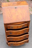 1960s Small Serpentine Front Burr Walnut Ladies Bureau + Key (2 of 5) 1960s Small Serpentine Front Burr Walnut Ladies Bureau + Key (2 of 5)