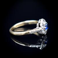 Antique Blue Sapphire & White Sapphire 9ct Gold Cluster Daisy Ring (9 of 10) Antique Blue Sapphire & White Sapphire 9ct Gold Cluster Daisy Ring (9 of 10)