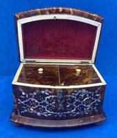 Victorian Tortoiseshell Tea Caddy with Mother of Pearl Inlay (18 of 20) Victorian Tortoiseshell Tea Caddy with Mother of Pearl Inlay (18 of 20)