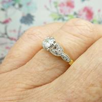Art Deco 18ct Platinum Old Cut Diamond Solitaire Engagement Ring 0.35ct c.1920 (4 of 11) Art Deco 18ct Platinum Old Cut Diamond Solitaire Engagement Ring 0.35ct c.1920 (4 of 11)
