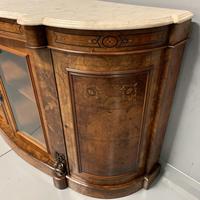 English burr walnut Credenza with Carrara marble top (8 of 10) English burr walnut Credenza with Carrara marble top (8 of 10)