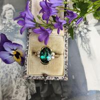 Vintage 18ct Gold Green Tourmaline & Diamond Dress Ring (10 of 13) Vintage 18ct Gold Green Tourmaline & Diamond Dress Ring (10 of 13)