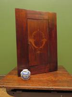 Small Inlaid Antique Corner Cupboard with Blue Interior, Lockable (12 of 14) Small Inlaid Antique Corner Cupboard with Blue Interior, Lockable (12 of 14)